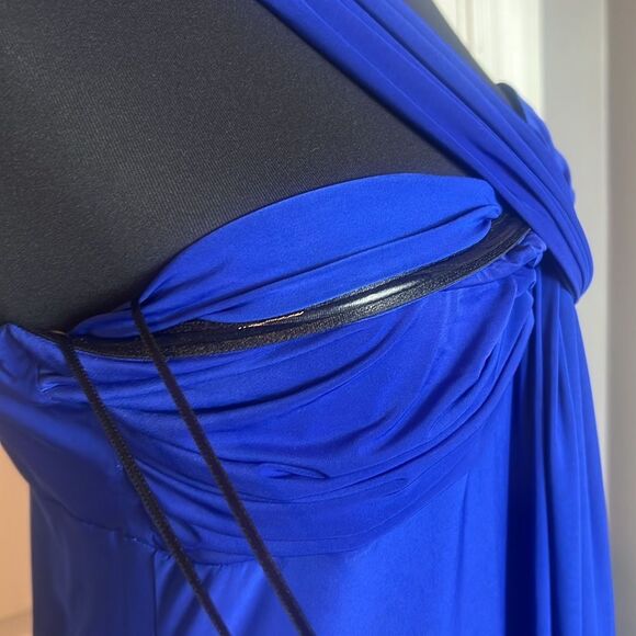BNWT - MISA THORA DRAPPED ONE SHOULDER MAXI DRESS - COLBALT BLUE -  M - Picture 7 of 8